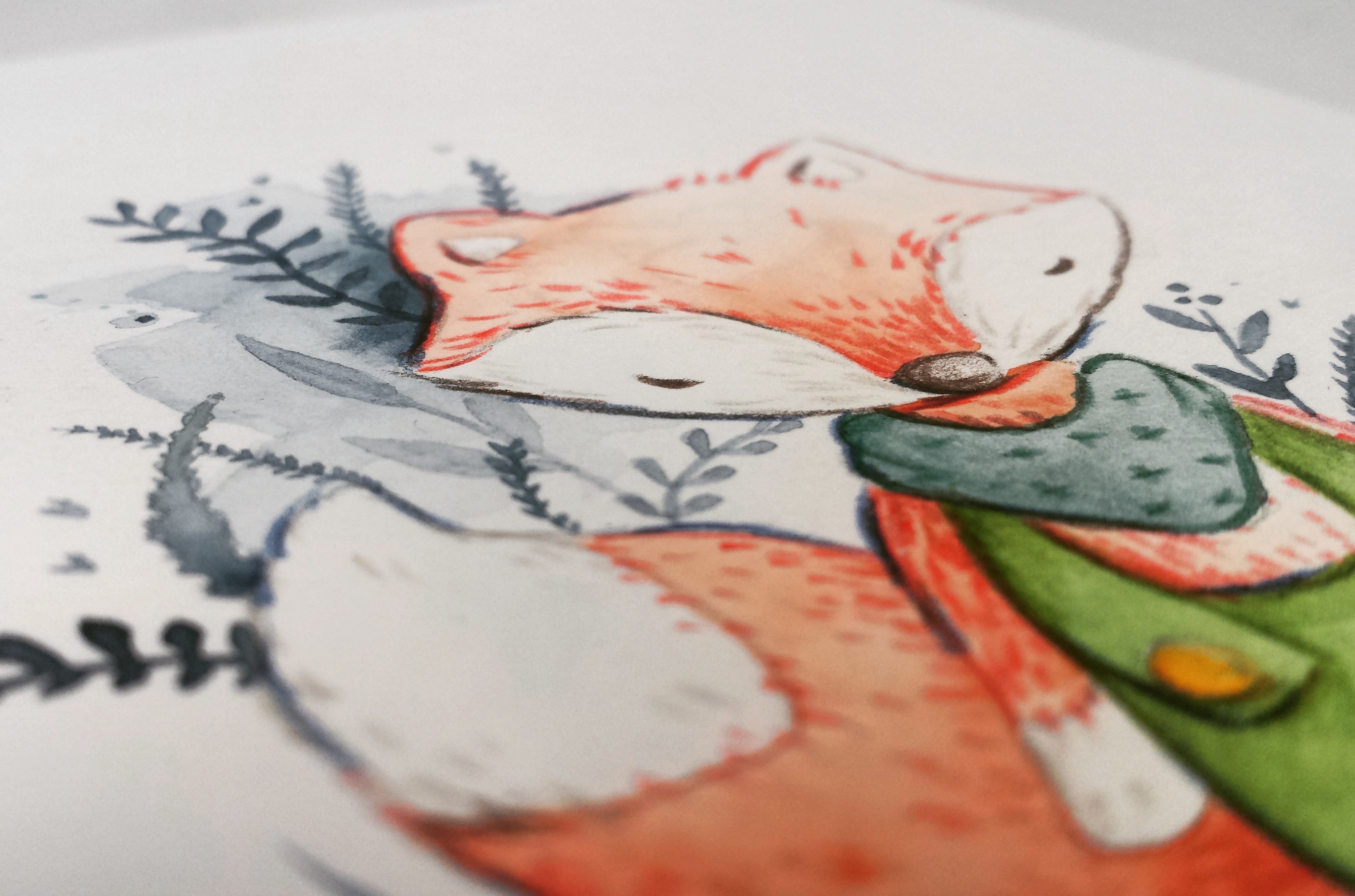 Aquarellbild eines Fuchs